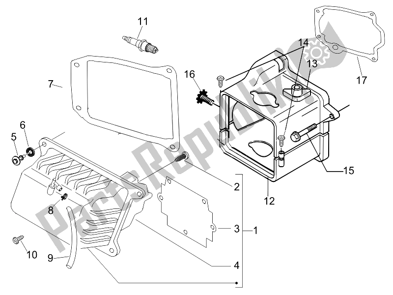 Todas las partes para Cubierta De Tapa De Cilindro de Derbi Boulevard 100 CC 4T 2010