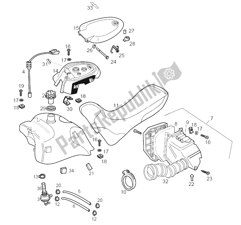 Toutes les pièces pour le Réservoir du Derbi Senda 50 R Racer 2002