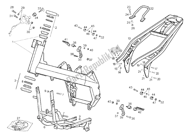 Toutes les pièces pour le Cadre du Derbi GP1 250 CC E2 3 VER 2006