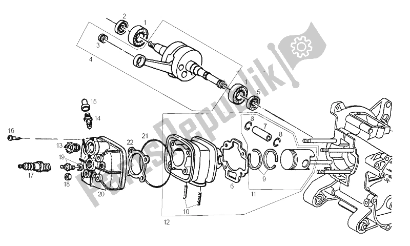 Todas las partes para Eje De Accionamiento - Cilindro - Pistón de Derbi GP1 50 CC E1 2003