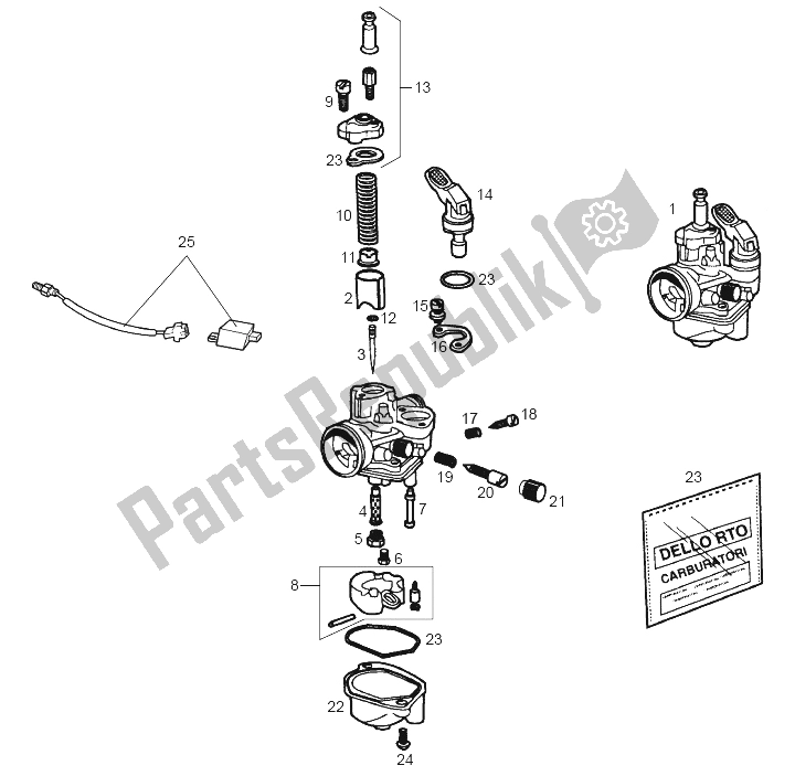 Tutte le parti per il Carburatore del Derbi Senda 50 R X Trem 2A Edicion 2003