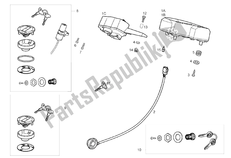 Toutes les pièces pour le Instruments du Derbi GPR 50 Nude E2 2006