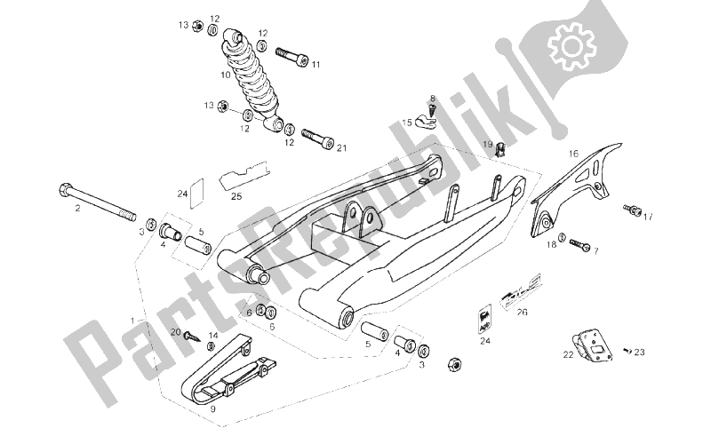 Toutes les pièces pour le Bras Oscillant - Amortisseur du Derbi Senda 50 R X Race 2T E2 2010