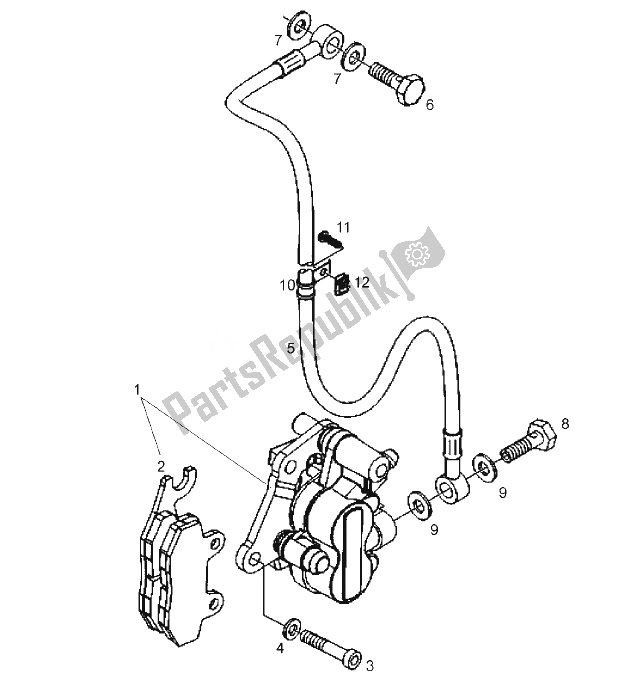 All parts for the Front Brake (2) of the Derbi Boulevard 125 CC 4T E3 2008