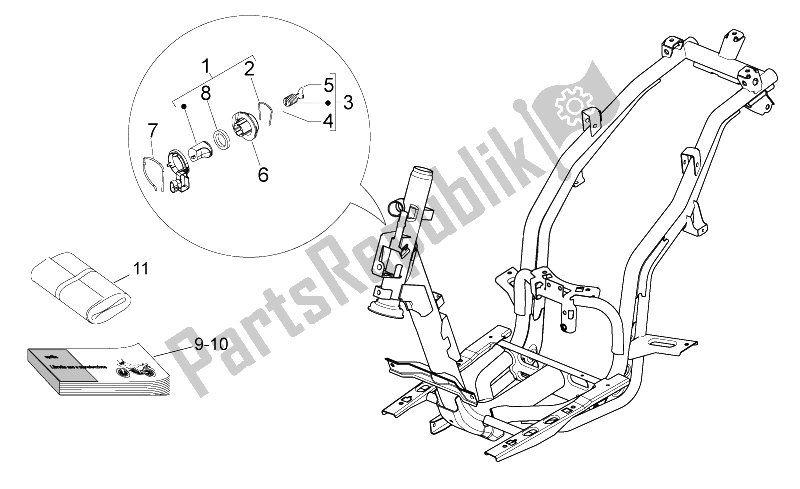 All parts for the Lock Hardware Kit of the Derbi Variant Sport 125 4T E3 2012