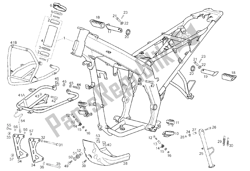 All parts for the Central Stand of the Derbi Terra 125 4T E3 2007