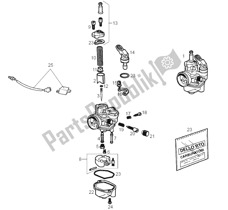 Toutes les pièces pour le Carburateur du Derbi Senda 50 R Racer E1 2003