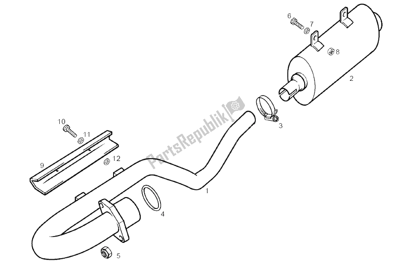 Toutes les pièces pour le Unité D'échappement du Derbi Senda 125 SM 4T 2004