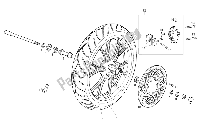 Todas las partes para Rueda Delantera (2) de Derbi Mulhacen 125 E3 2007