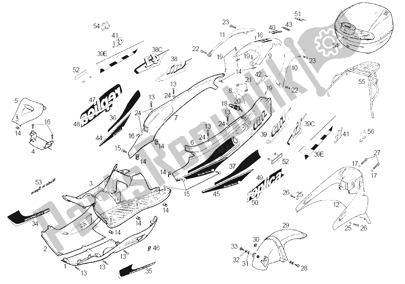 Todas las partes para Marco (2) de Derbi GP1 2A Edicion 50 2002