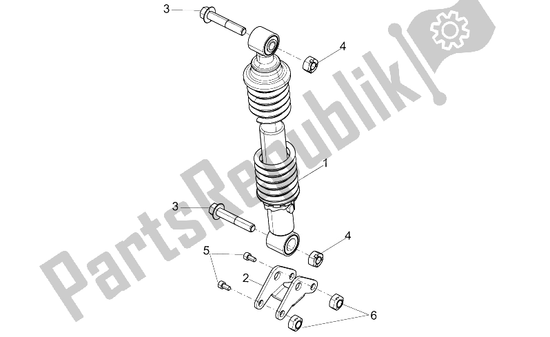 All parts for the Rear Shock Absorber of the Derbi Variant Sport 125 4T E3 2012