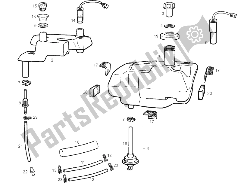 Toutes les pièces pour le Réservoir du Derbi Atlantis O2 City 25 KMH 50 2003