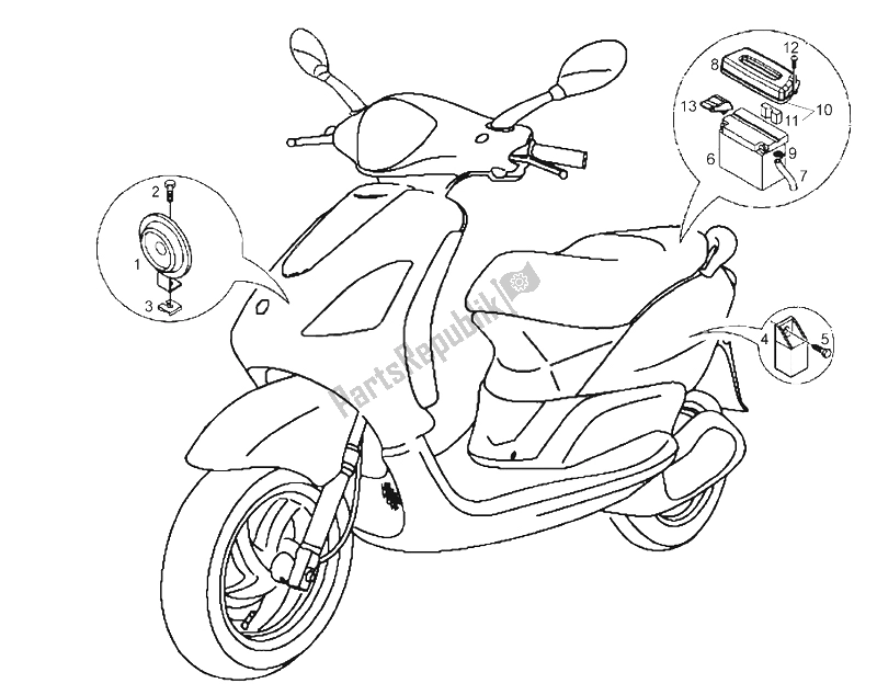 Toutes les pièces pour le Systeme électrique du Derbi Boulevard 50 CC 2T E2 2009