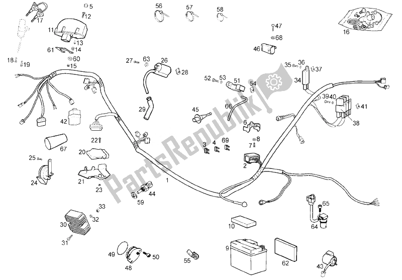 Toutes les pièces pour le Système électrique du Derbi Mulhacen 659 E3 2008