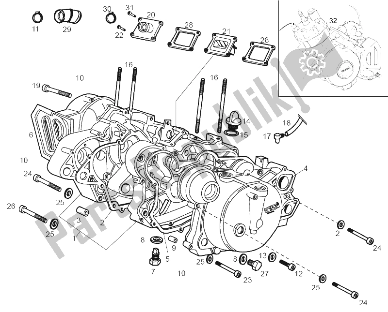 Todas las partes para Carters de Derbi Senda 50 SM X Trem E2 2004