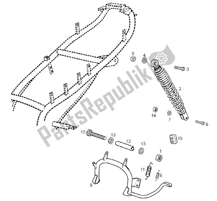 Alle onderdelen voor de Schokdemper van de Derbi Atlantis 4T 50 CC E2 2007