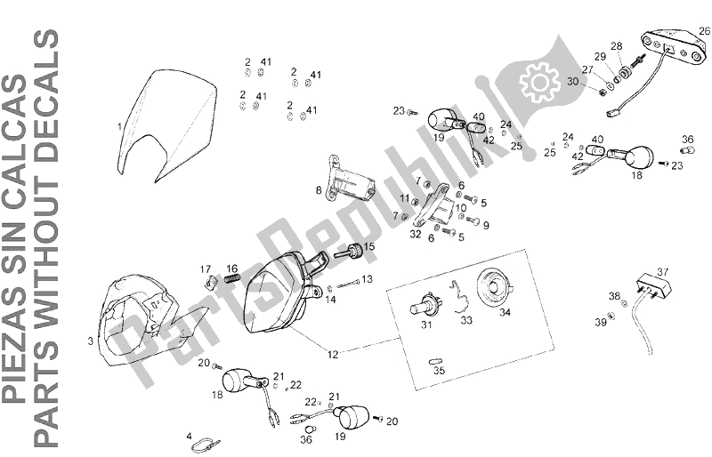 Todas las partes para Luces de Derbi Senda 125 SM 4T Baja E2 2006