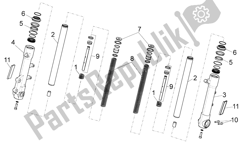 Toutes les pièces pour le Fourche Avant du Derbi Variant Sport 50 2T 2012