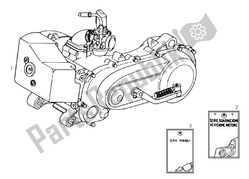 All parts for the Engine of the Derbi Atlantis City 1A Edicion 50 2003