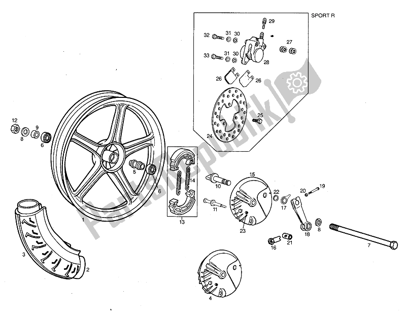 Todas las partes para Rueda Delantera de Derbi Variant Start Sport 50 1999