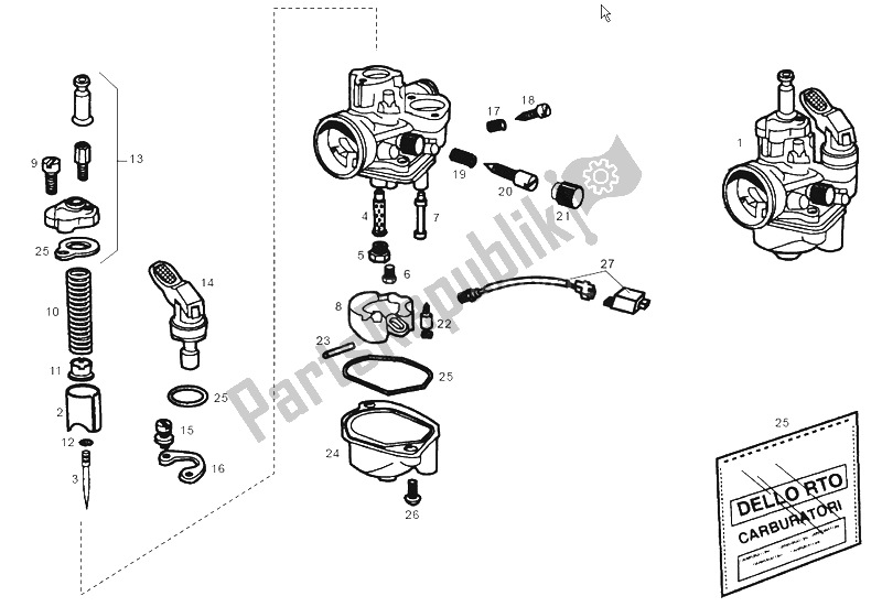 Alle onderdelen voor de Carburateur van de Derbi Senda 50 R Export Market 2000