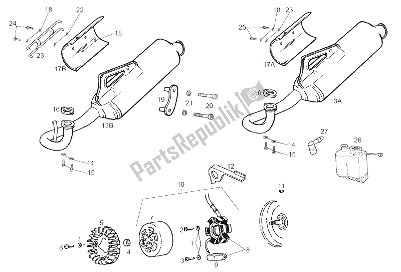 Wszystkie części do Cdi Magneto Assy Derbi Atlantis O2 Piaggio 3A Edicion 50 2002