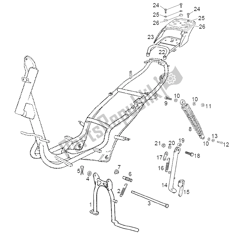 All parts for the Shock Absorber of the Derbi Atlantis LC 50 1999