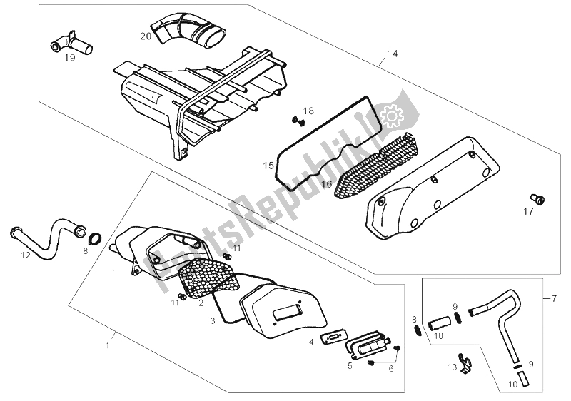 Toutes les pièces pour le Filtre à Air du Derbi Atlantis O2 25 KMH 50 2002