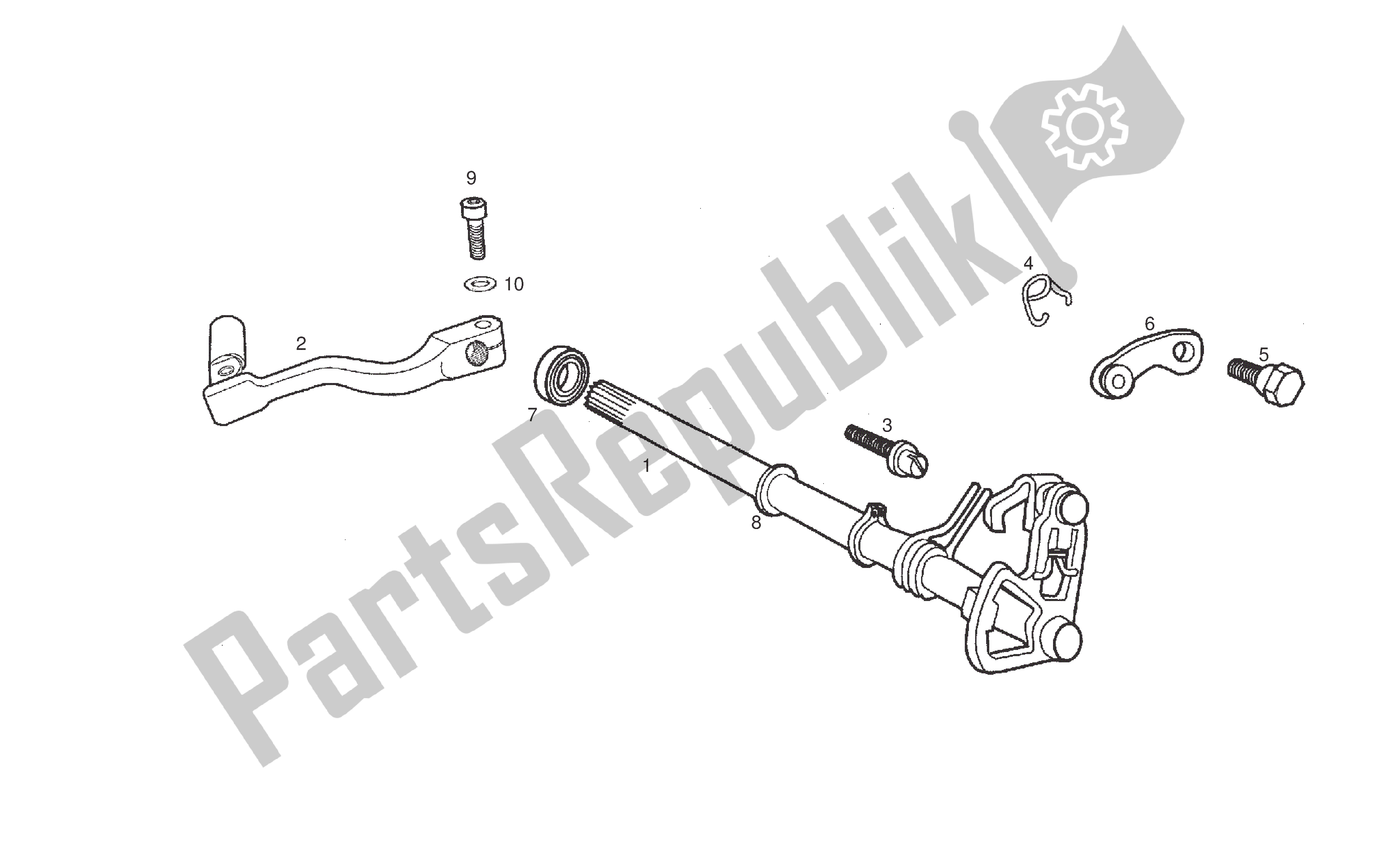 All parts for the Selector Shaft of the Derbi Senda DRD SM 50 2005 - 2007