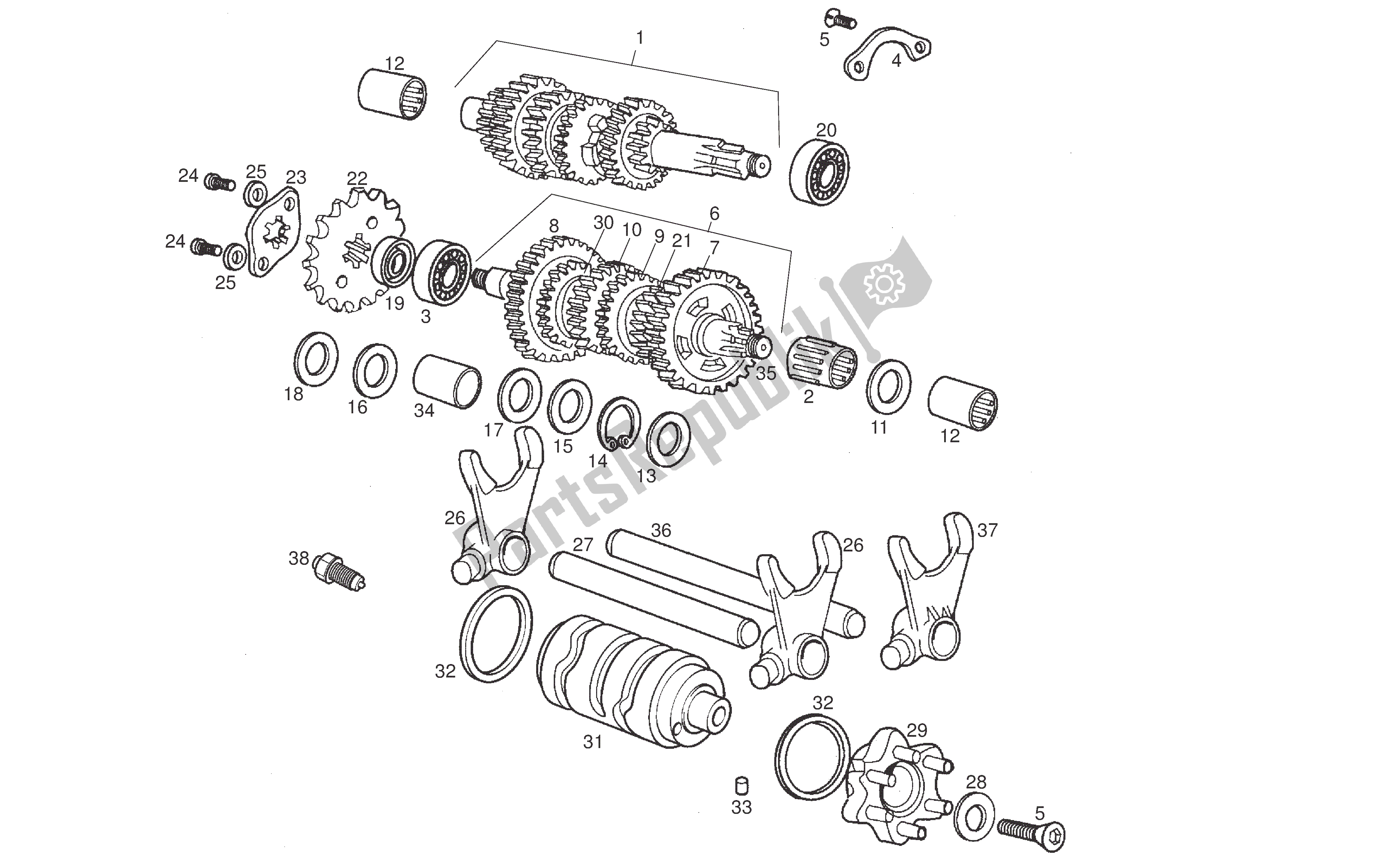 Toutes les pièces pour le Arbre De Transmission du Derbi Senda DRD SM 50 2005 - 2007