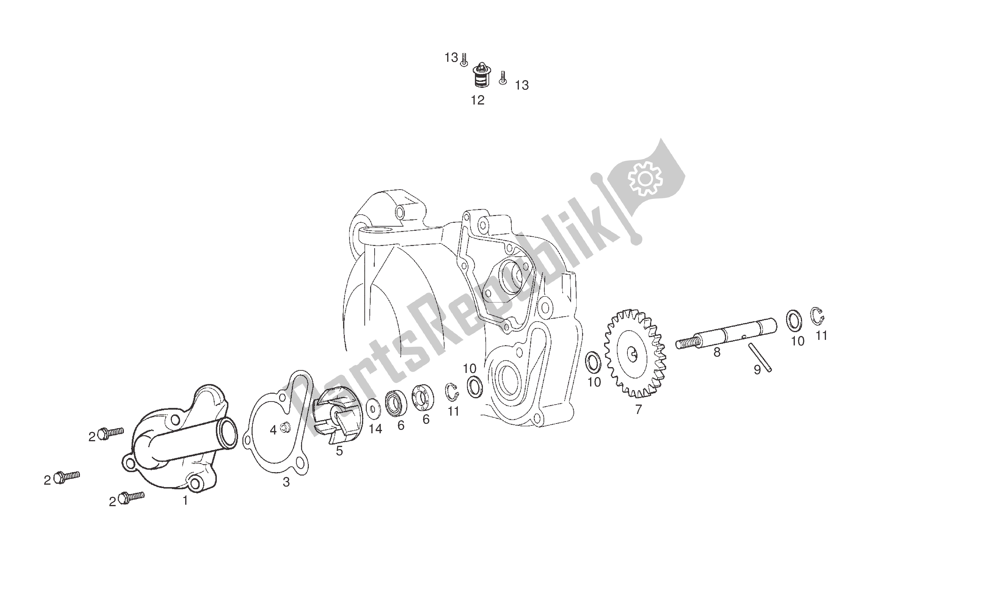 Toutes les pièces pour le Pompe à Eau du Derbi Senda DRD SM 50 2005 - 2007