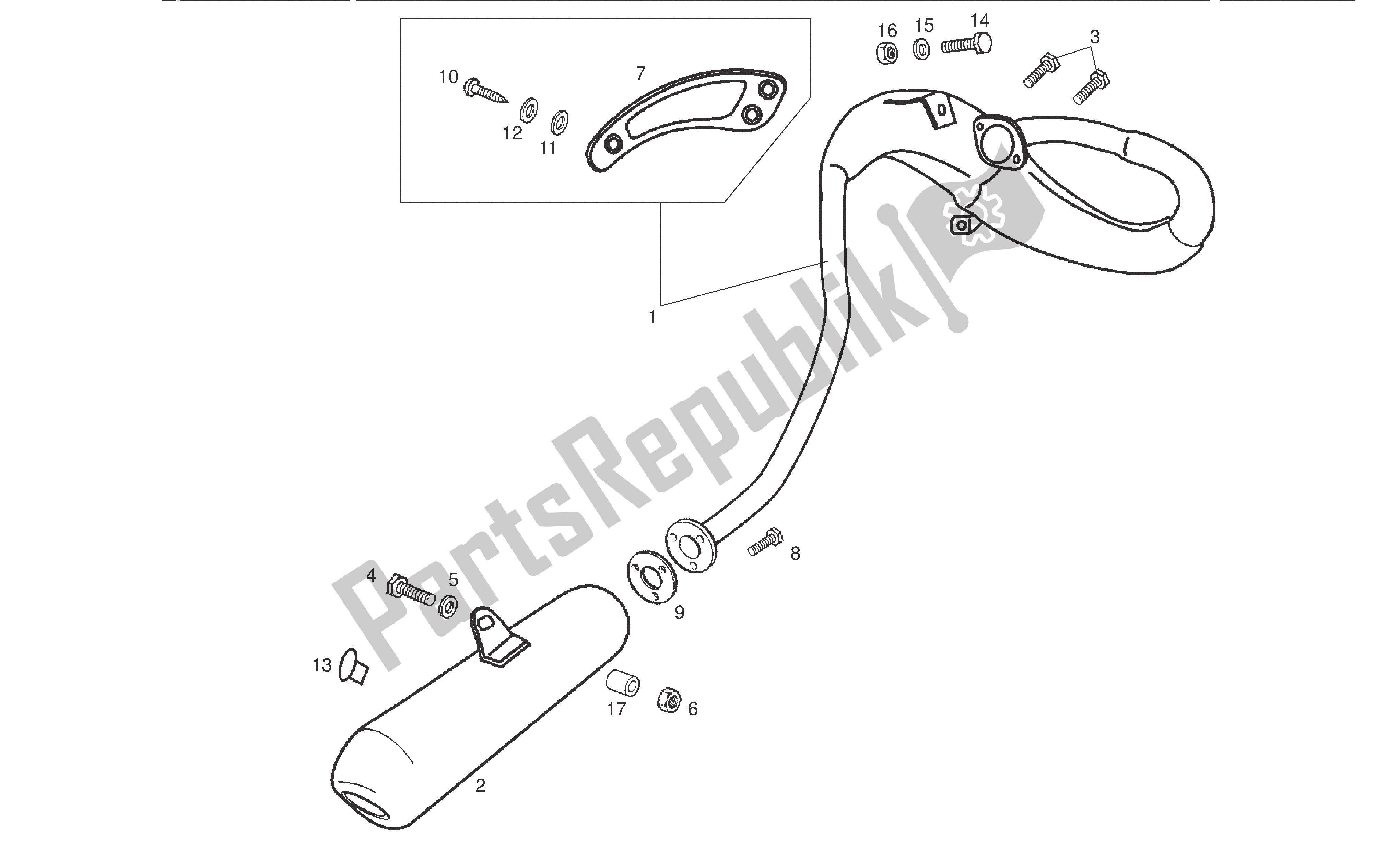 All parts for the Exhaust Pipe And Muffler of the Derbi Senda DRD SM 50 2005 - 2008