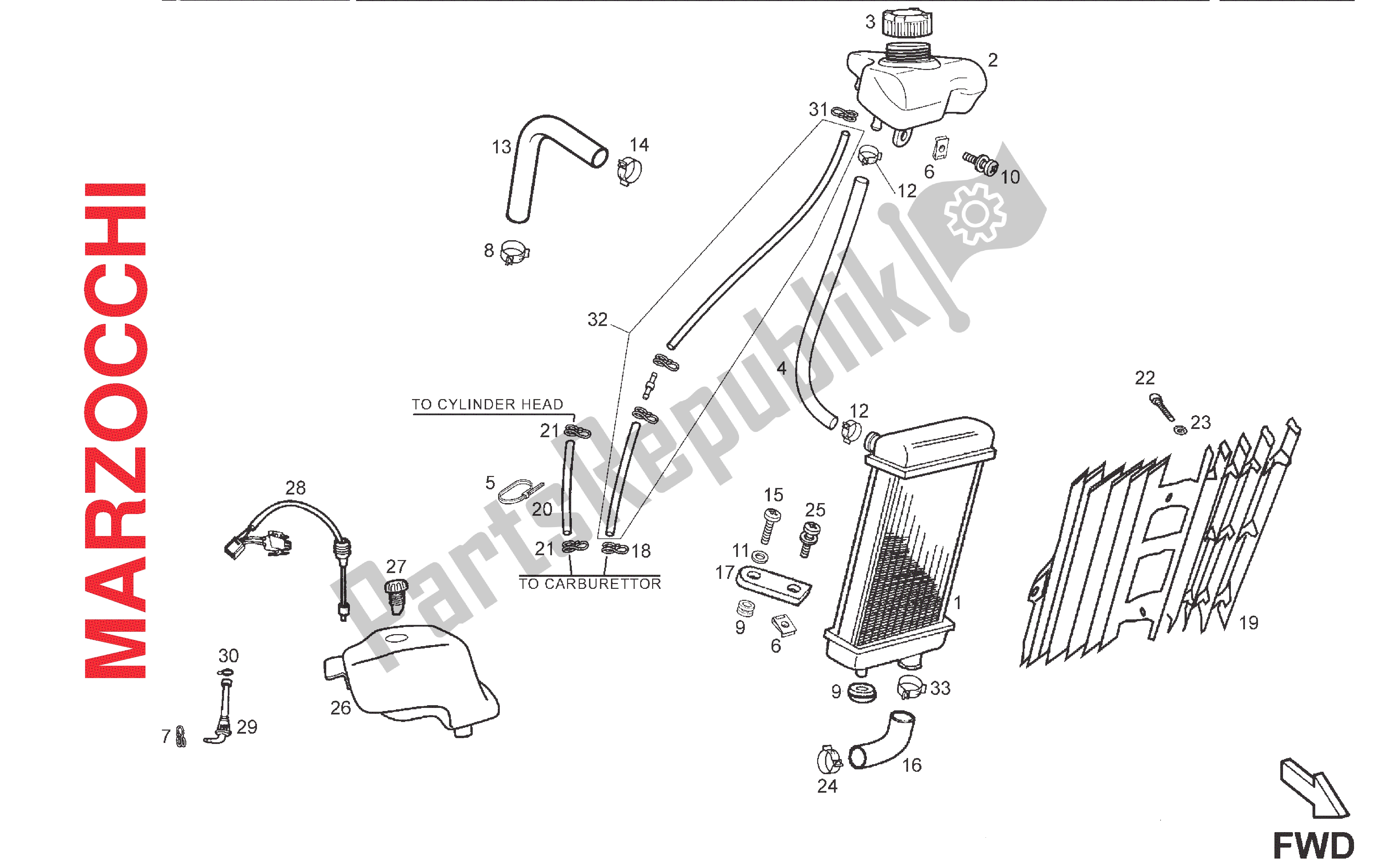 Todas las partes para Sistema De Refrigeración (marzocchi) de Derbi Senda DRD SM 50 2005 - 2008