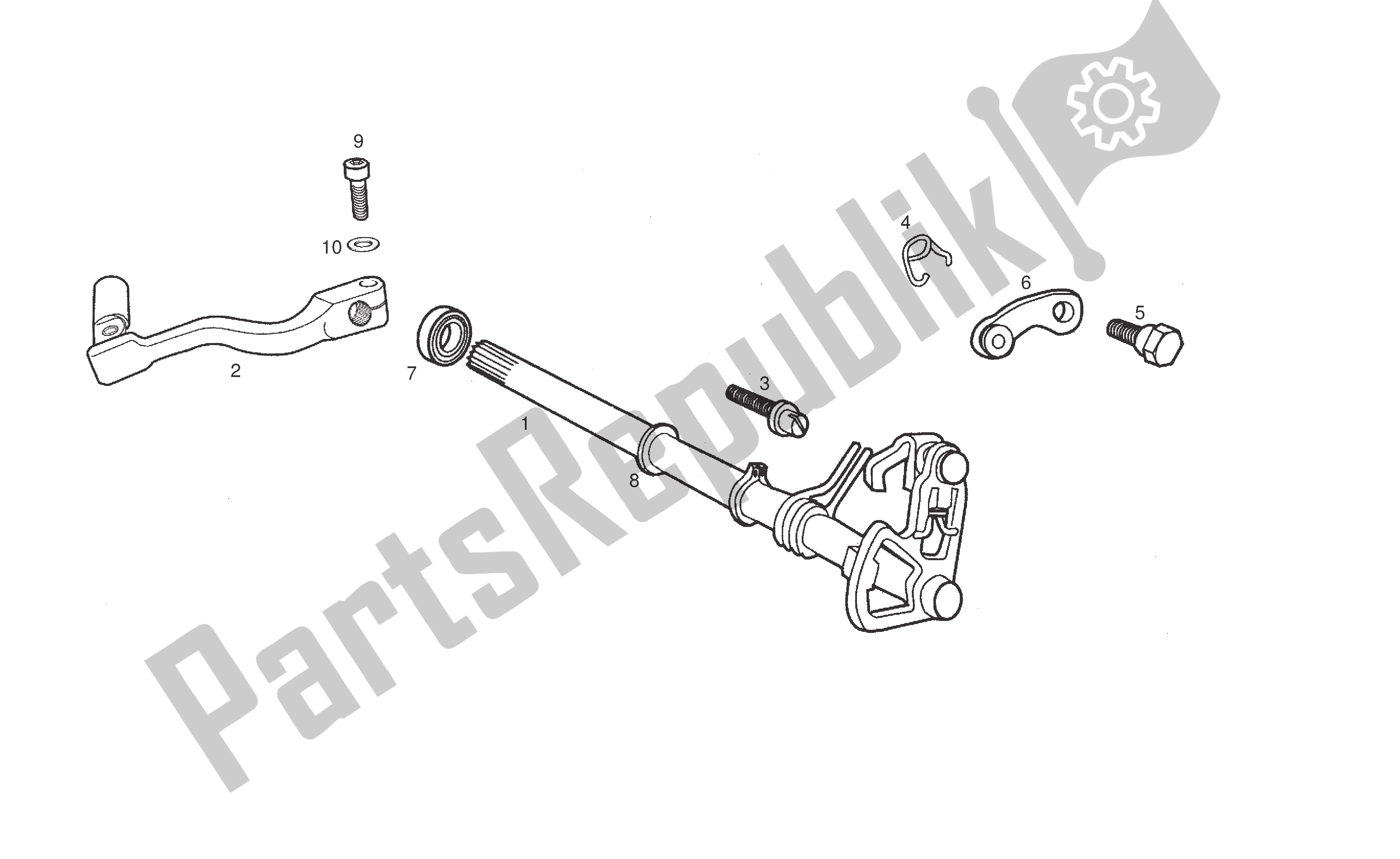 All parts for the Selector Shaft of the Derbi Senda DRD SM 50 2006