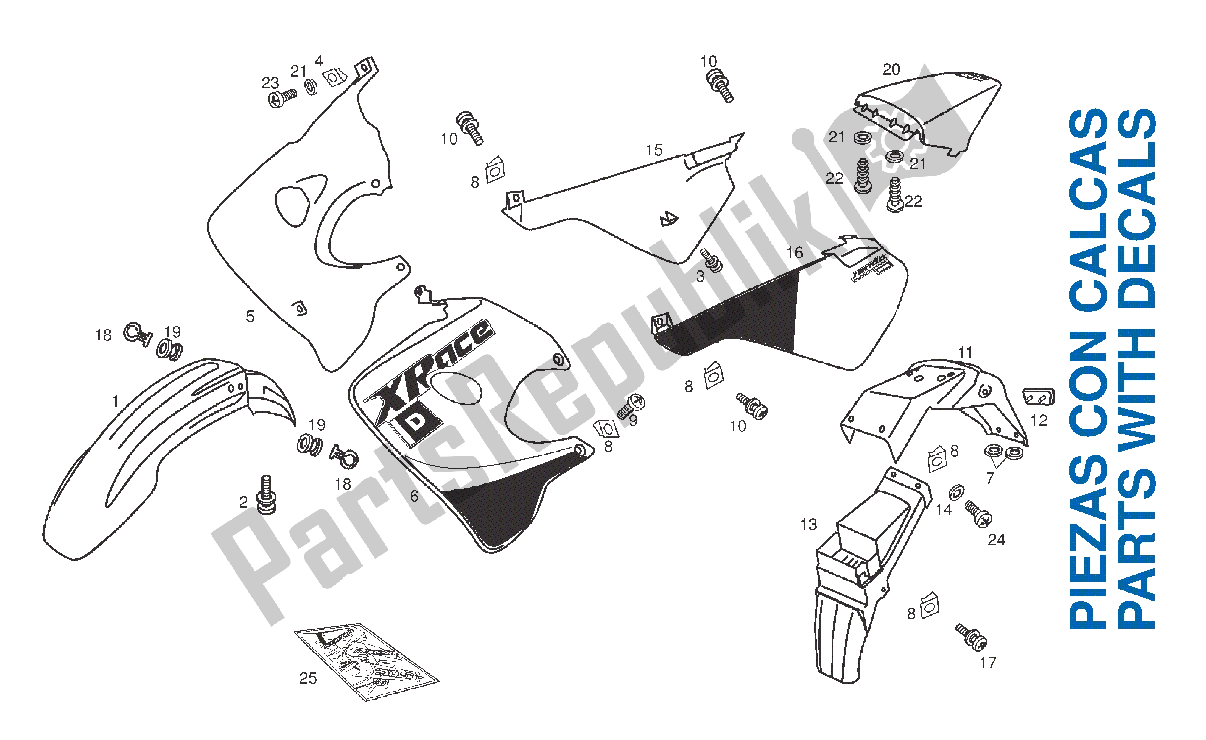 All parts for the Cowling Installation Parts of the Derbi Senda DRD SM 50 2007