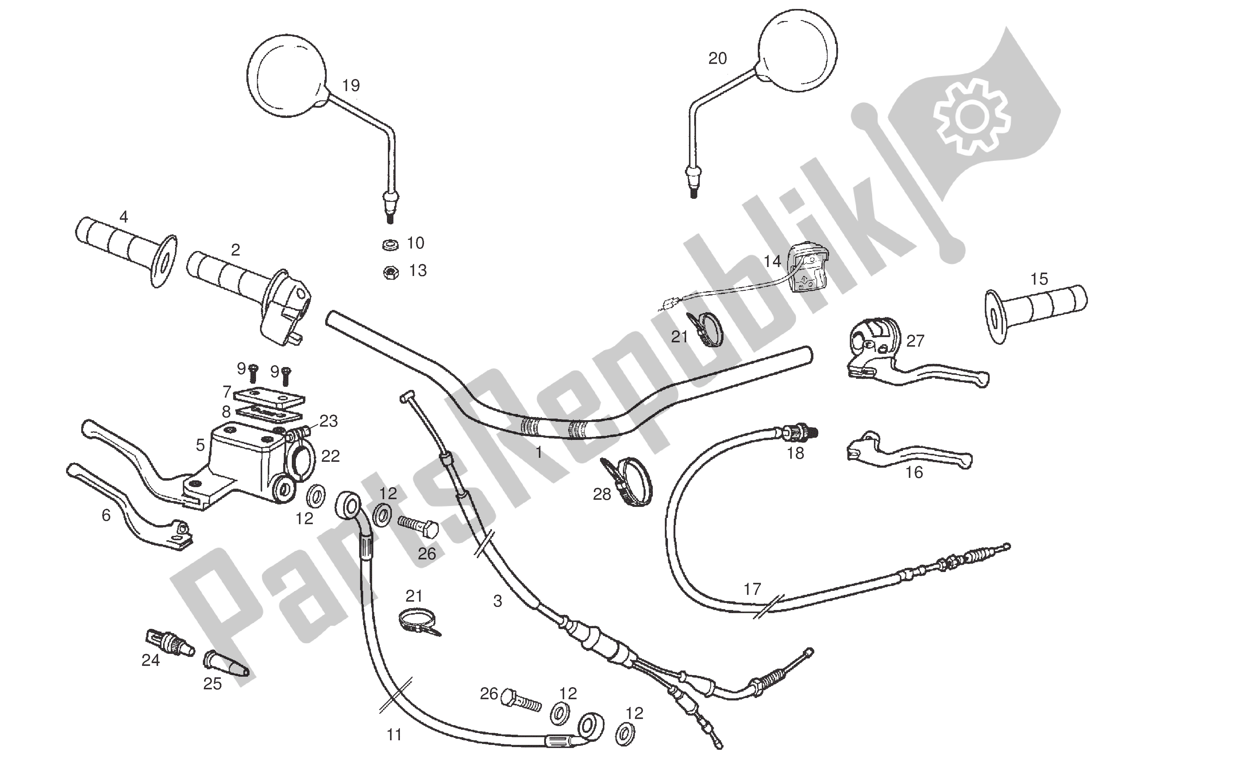 All parts for the Handlebar And Controls of the Derbi Senda DRD SM 50 2007