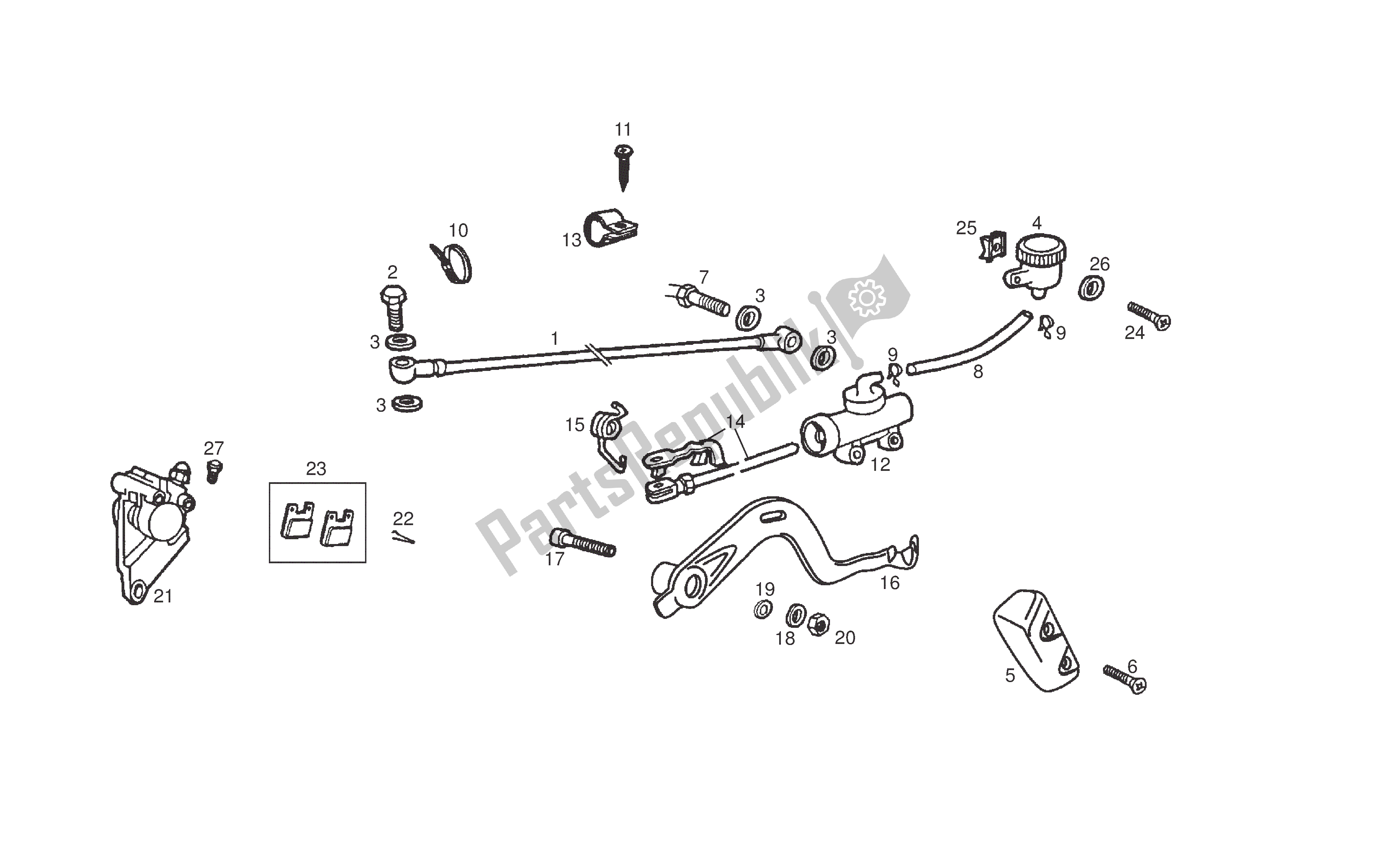 All parts for the Rear Brake of the Derbi Senda DRD SM 50 2007