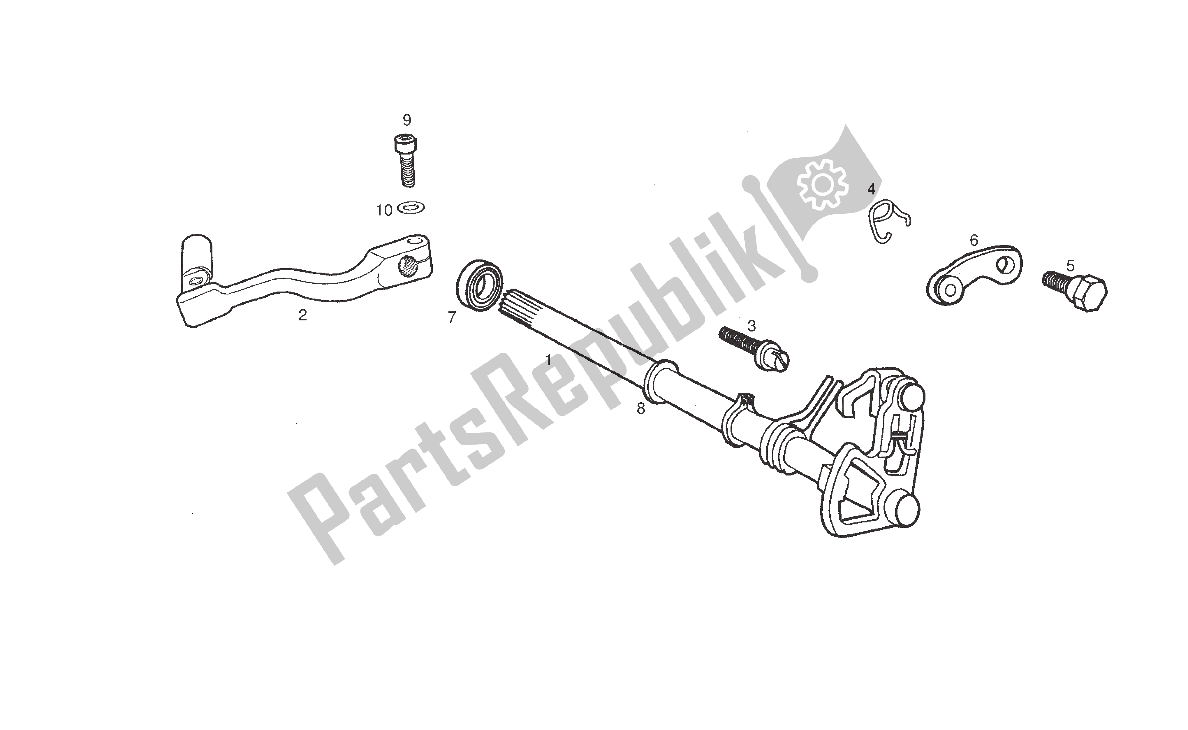 All parts for the Selector Shaft of the Derbi Senda DRD SM 50 2007