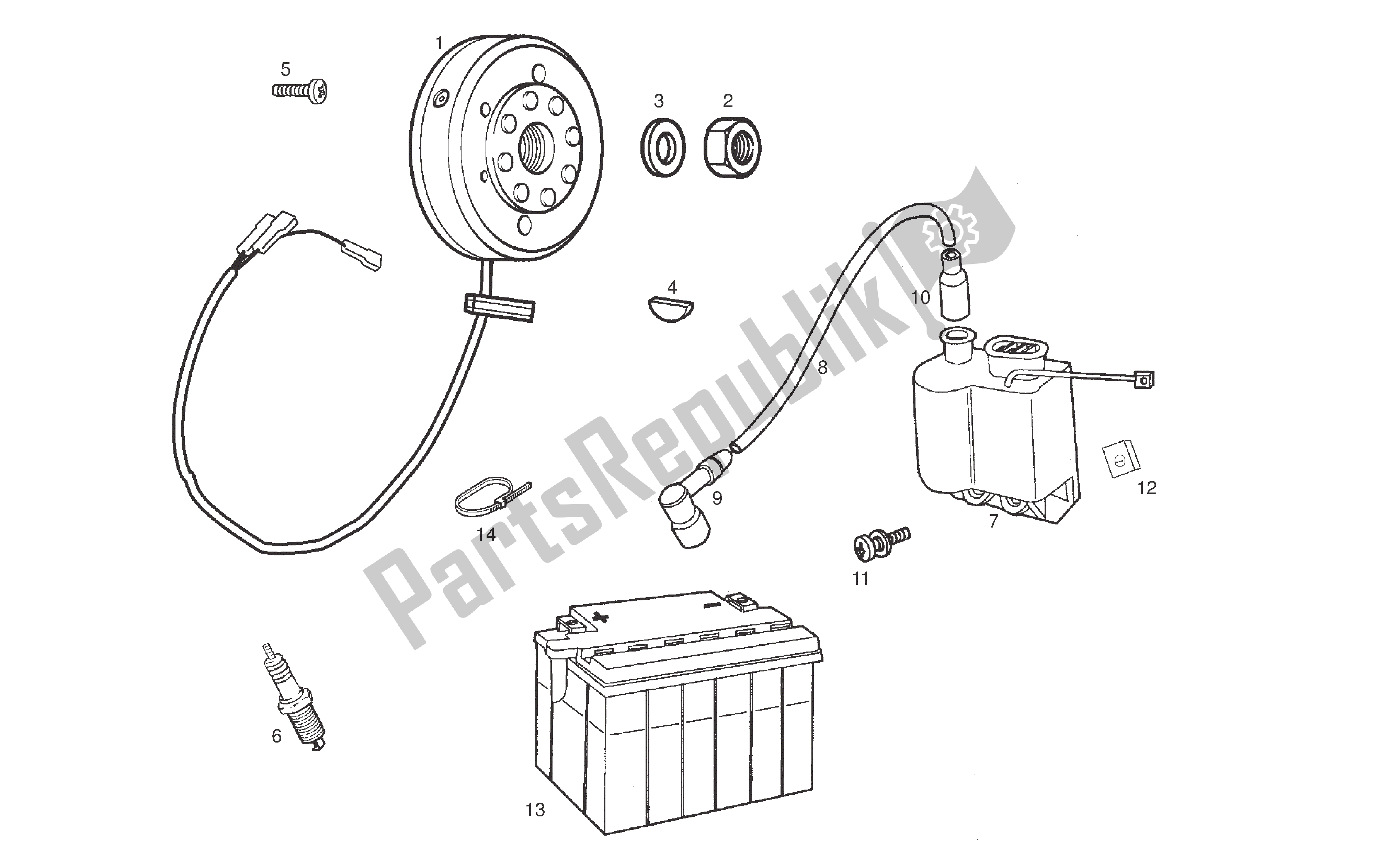 All parts for the Magneto Assembly of the Derbi Senda DRD SM 50 2007