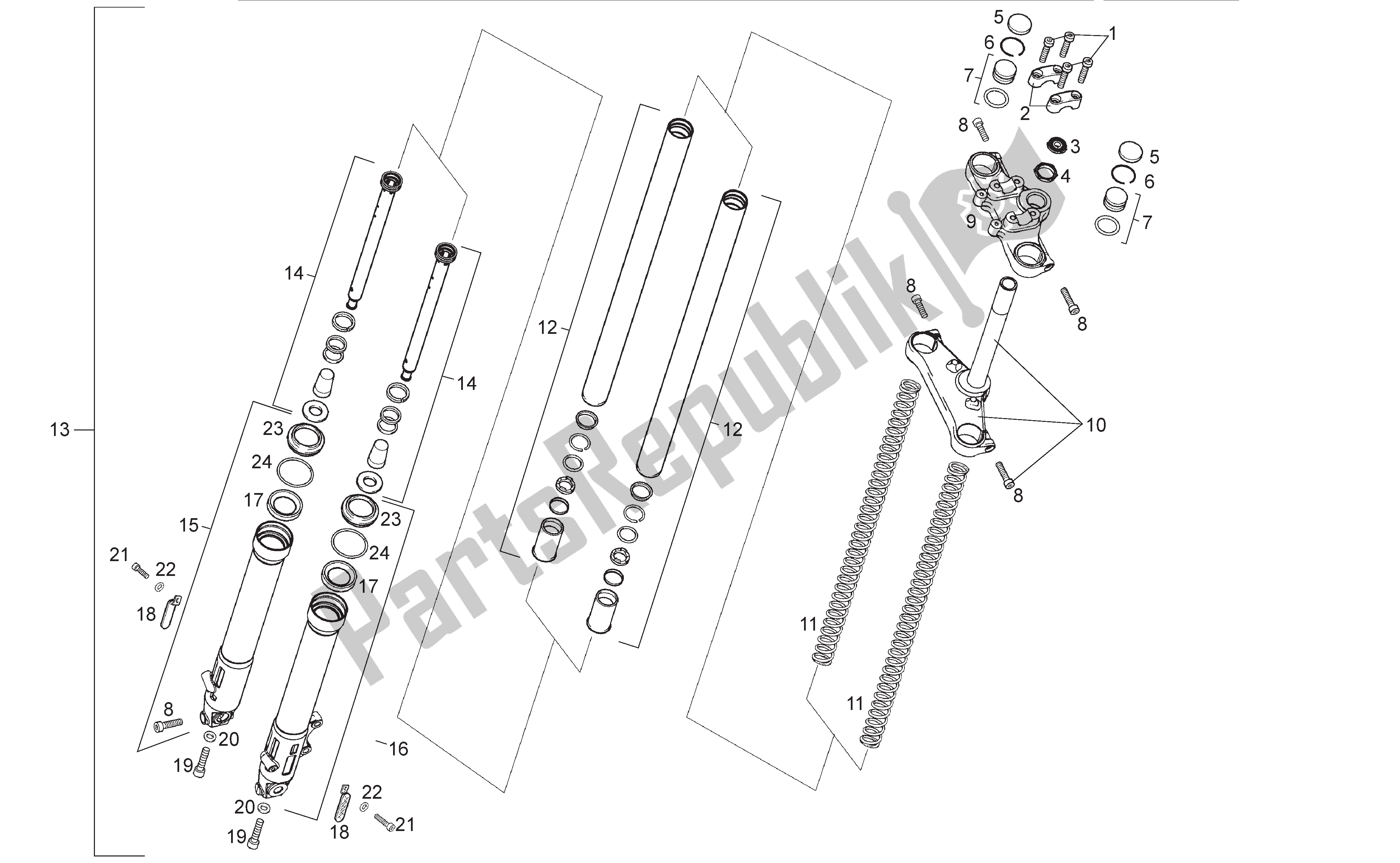 Toutes les pièces pour le Fourche Avant du Derbi Senda SM 50 2003