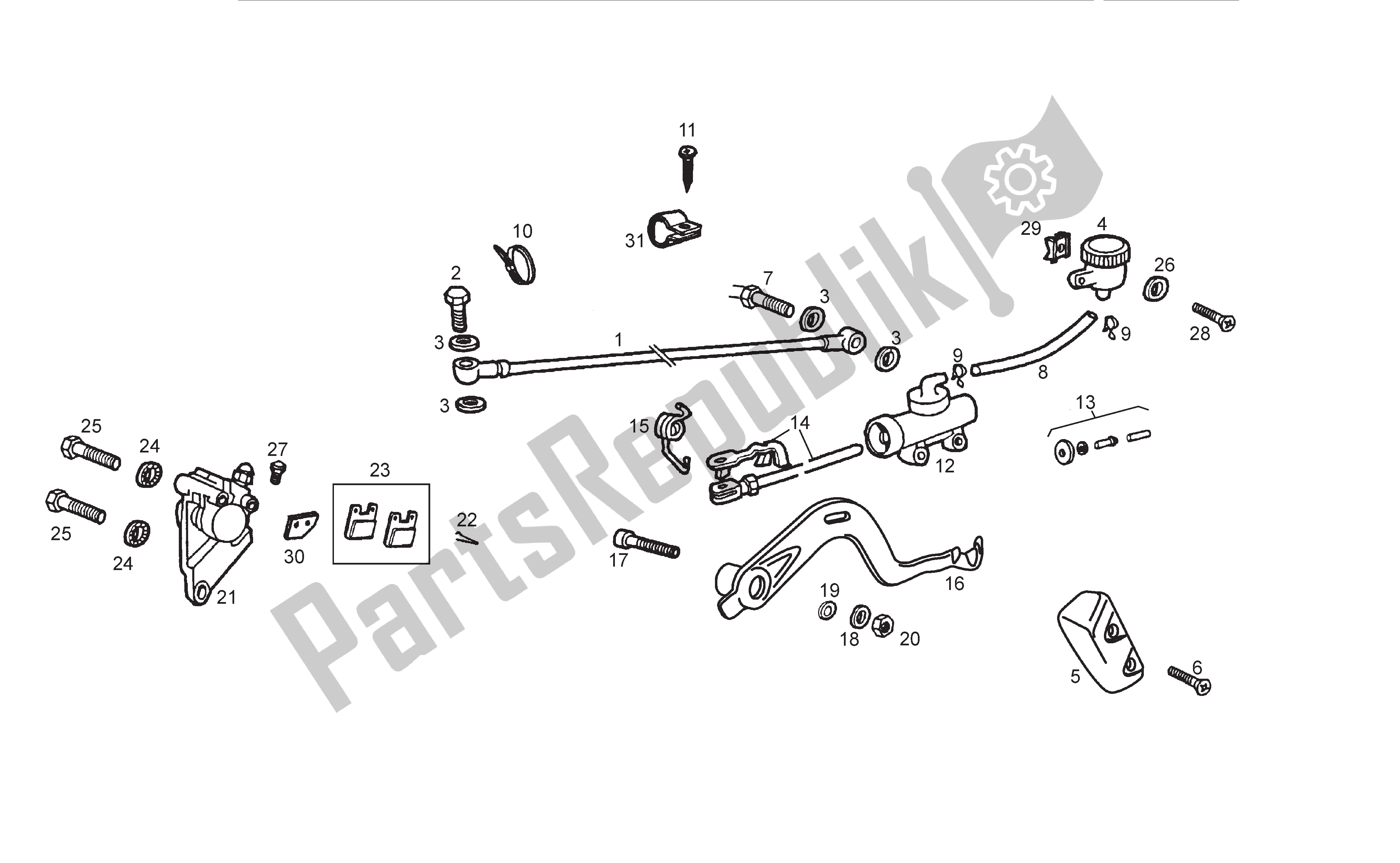 Toutes les pièces pour le Frein Arriere du Derbi Senda SM 50 2003