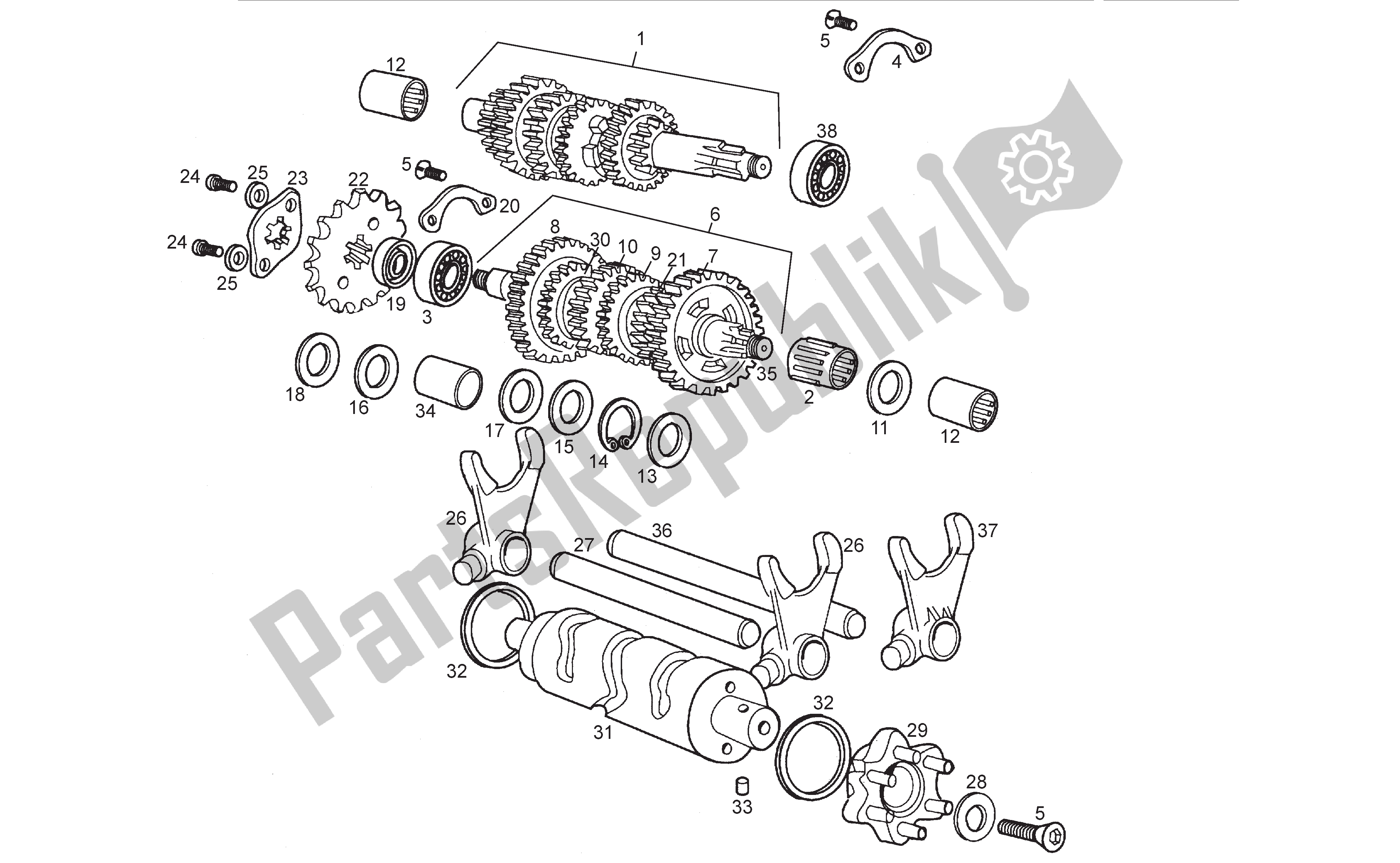 Todas las partes para Pri Mar Io -secundario de Derbi Senda SM 50 2003