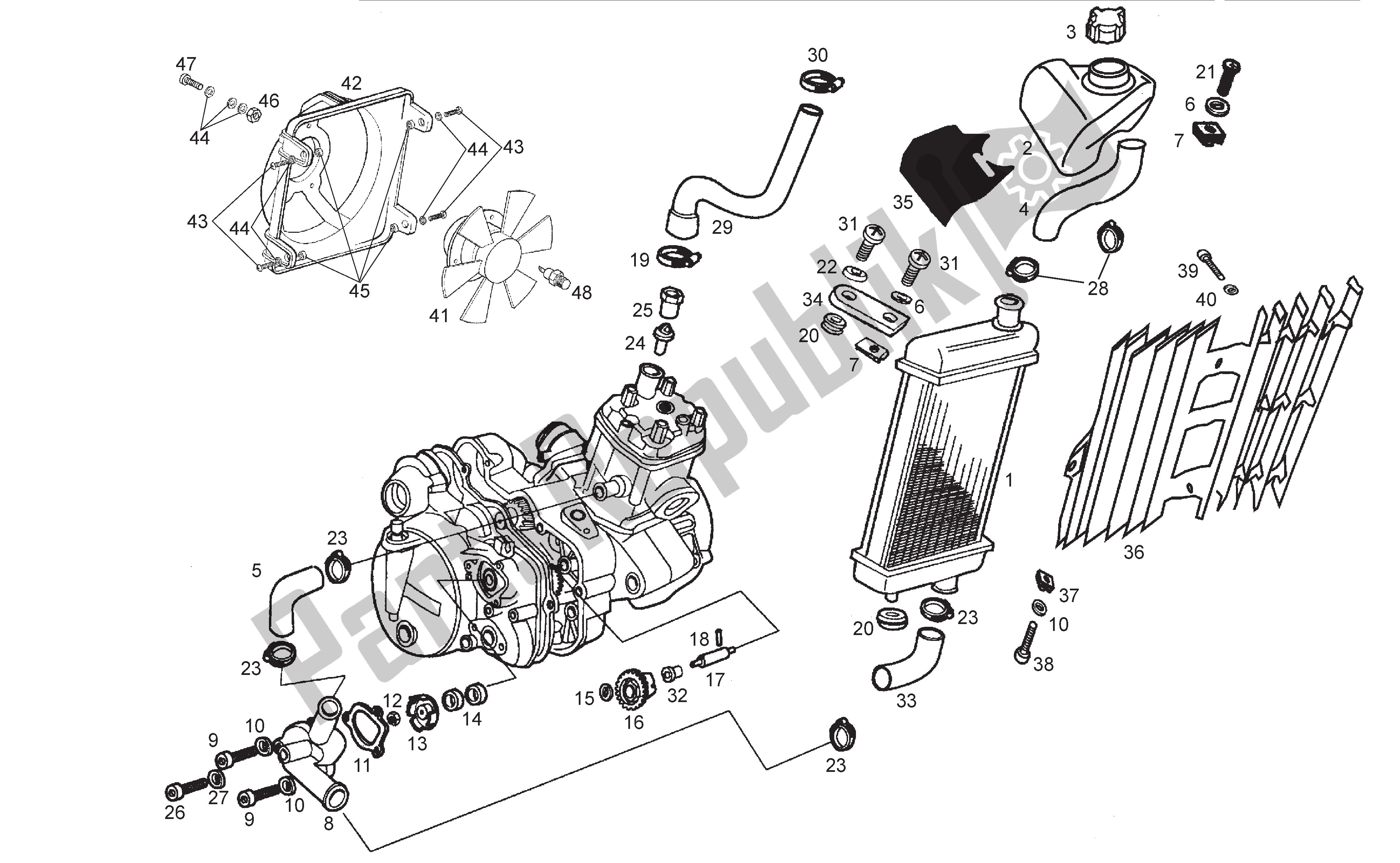 Toutes les pièces pour le Système De Refrigération du Derbi Senda SM 50 2003