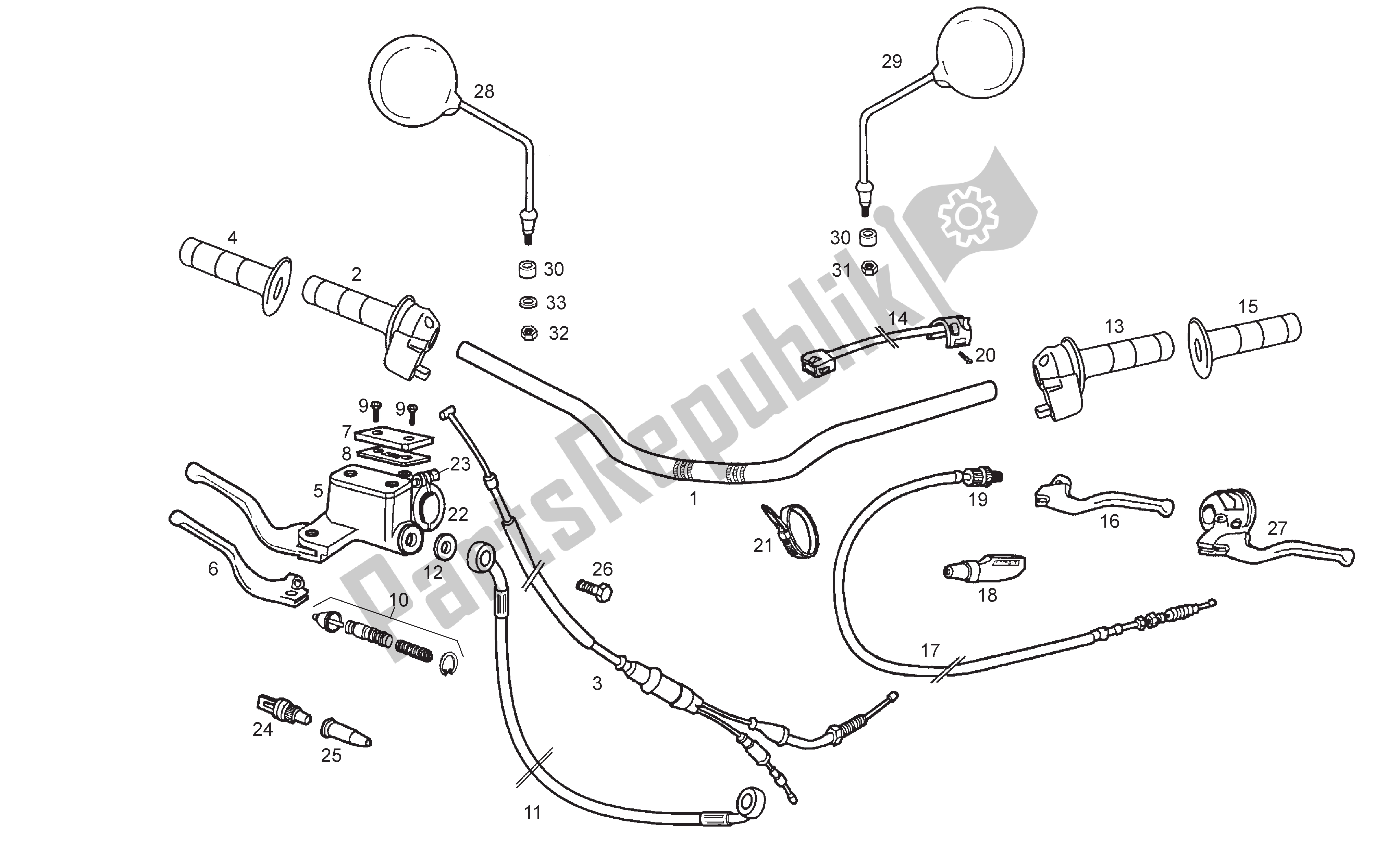 Toutes les pièces pour le Guidon Et Commandes du Derbi Senda SM 50 2004