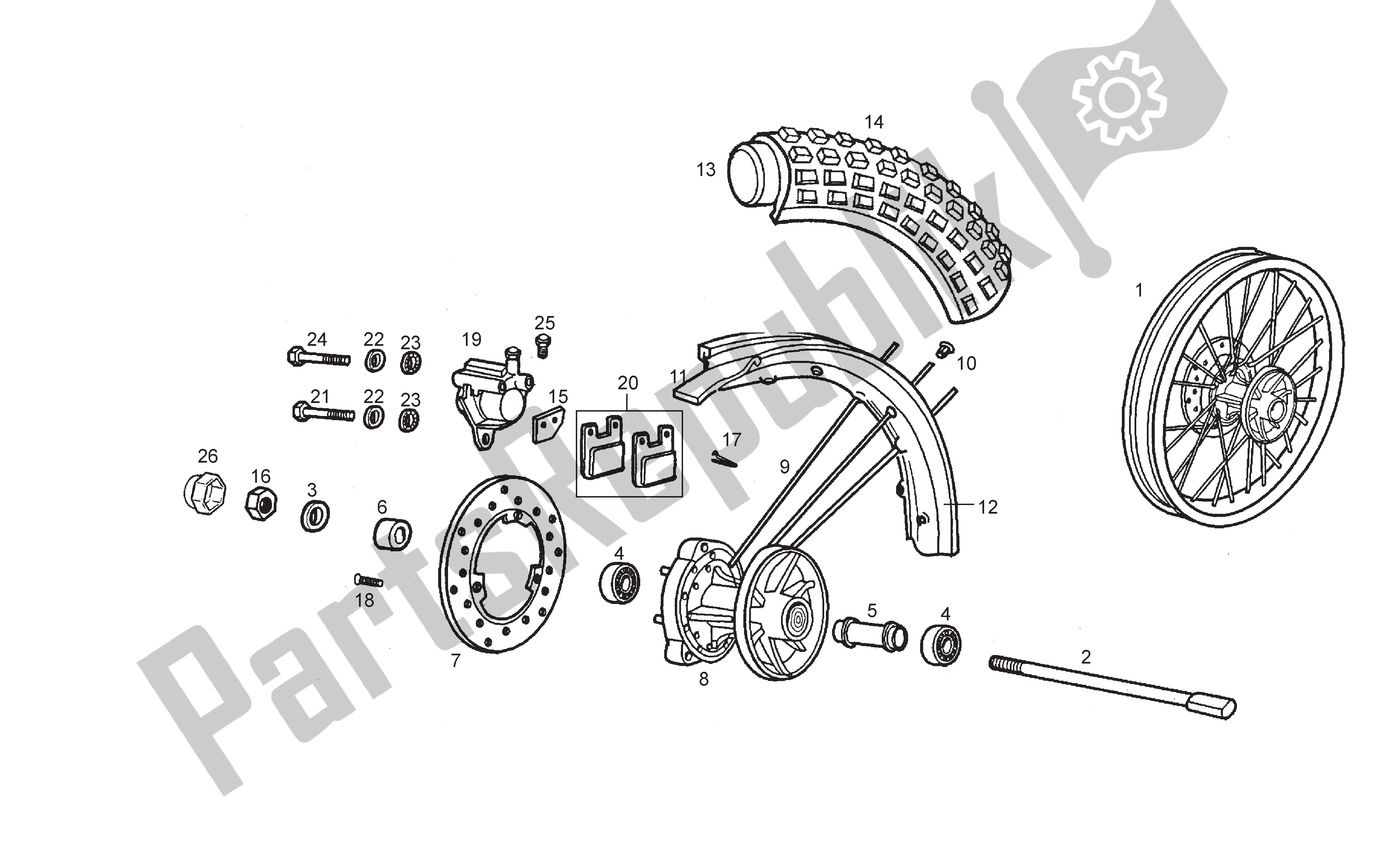 Todas las partes para Rueda Delantera de Derbi Senda SM 50 2004