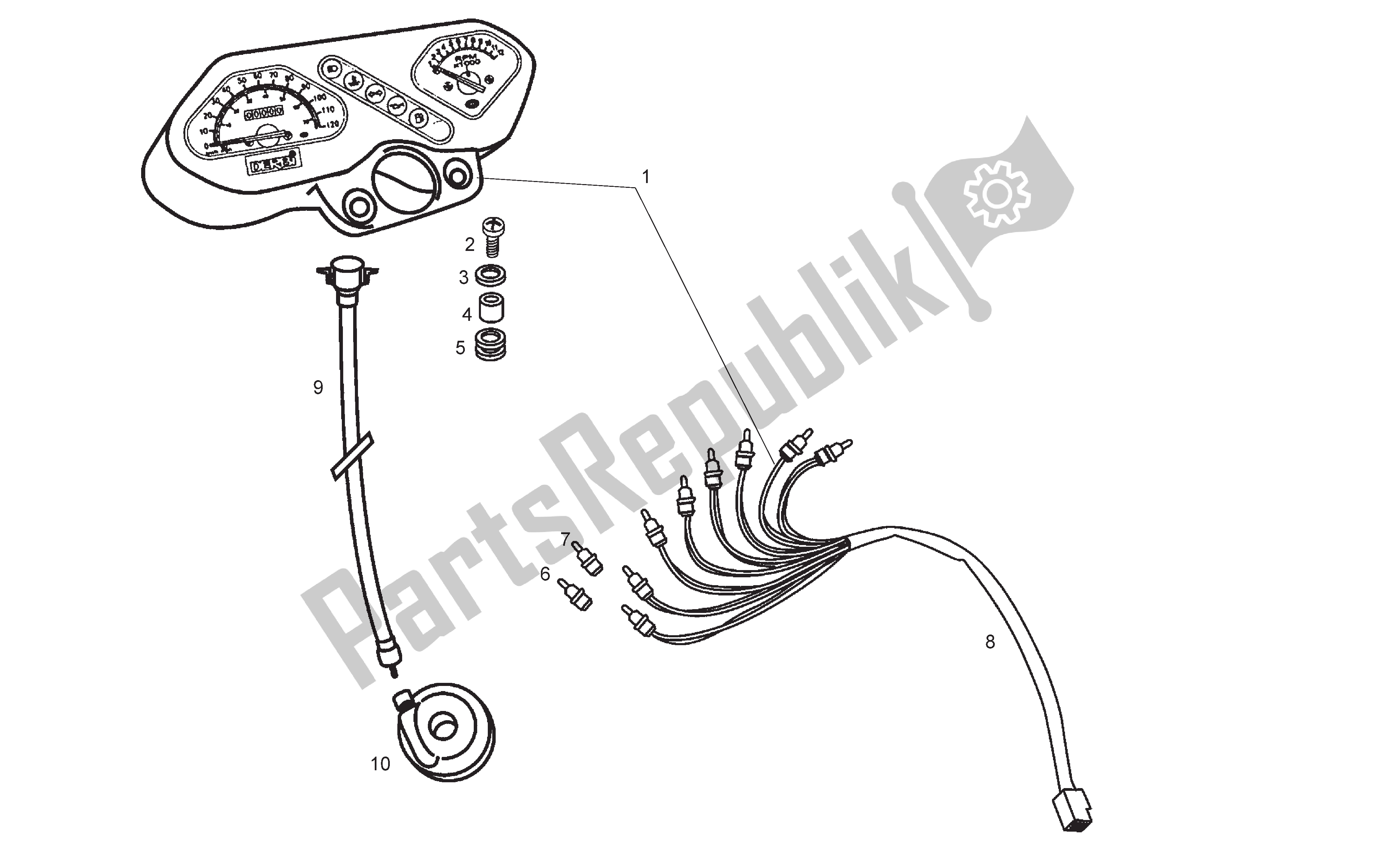 Toutes les pièces pour le Compteur De Vitesse Et Composants du Derbi Senda SM 50 2004