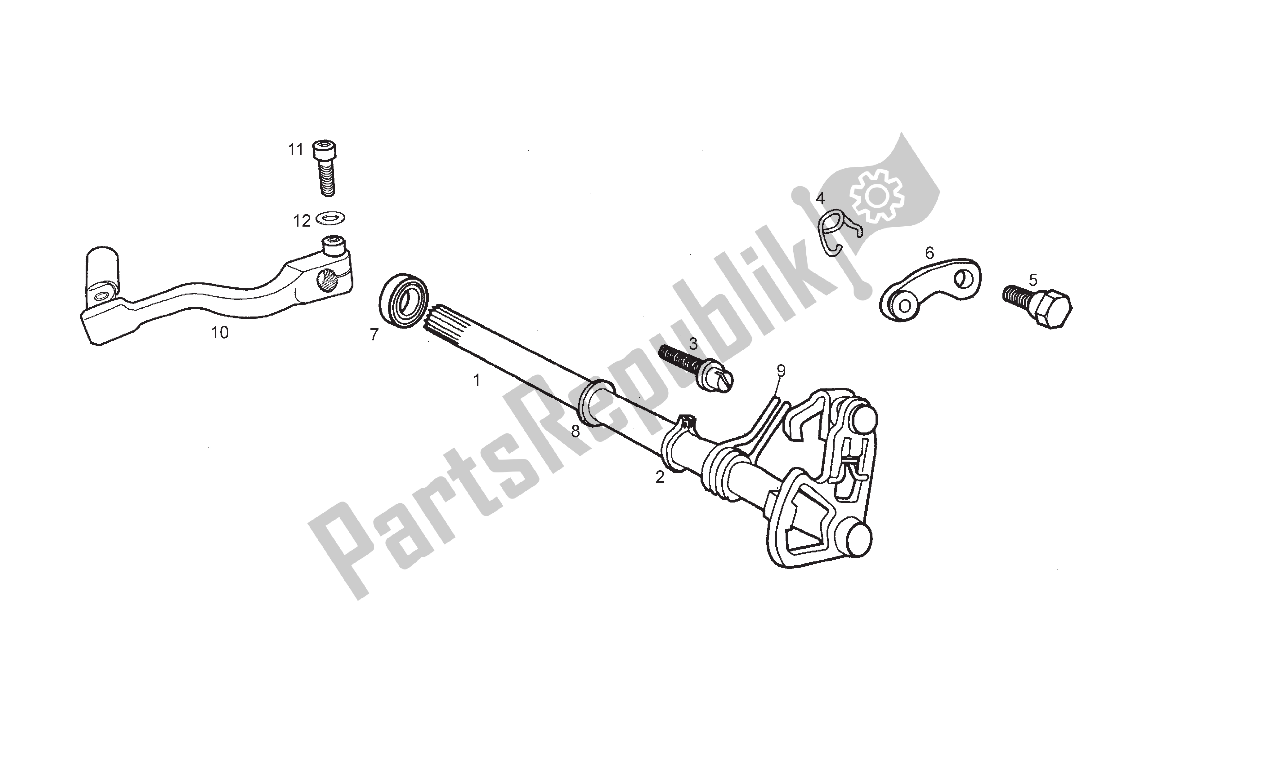 Todas las partes para Eje Selector de Derbi Senda SM 50 2004