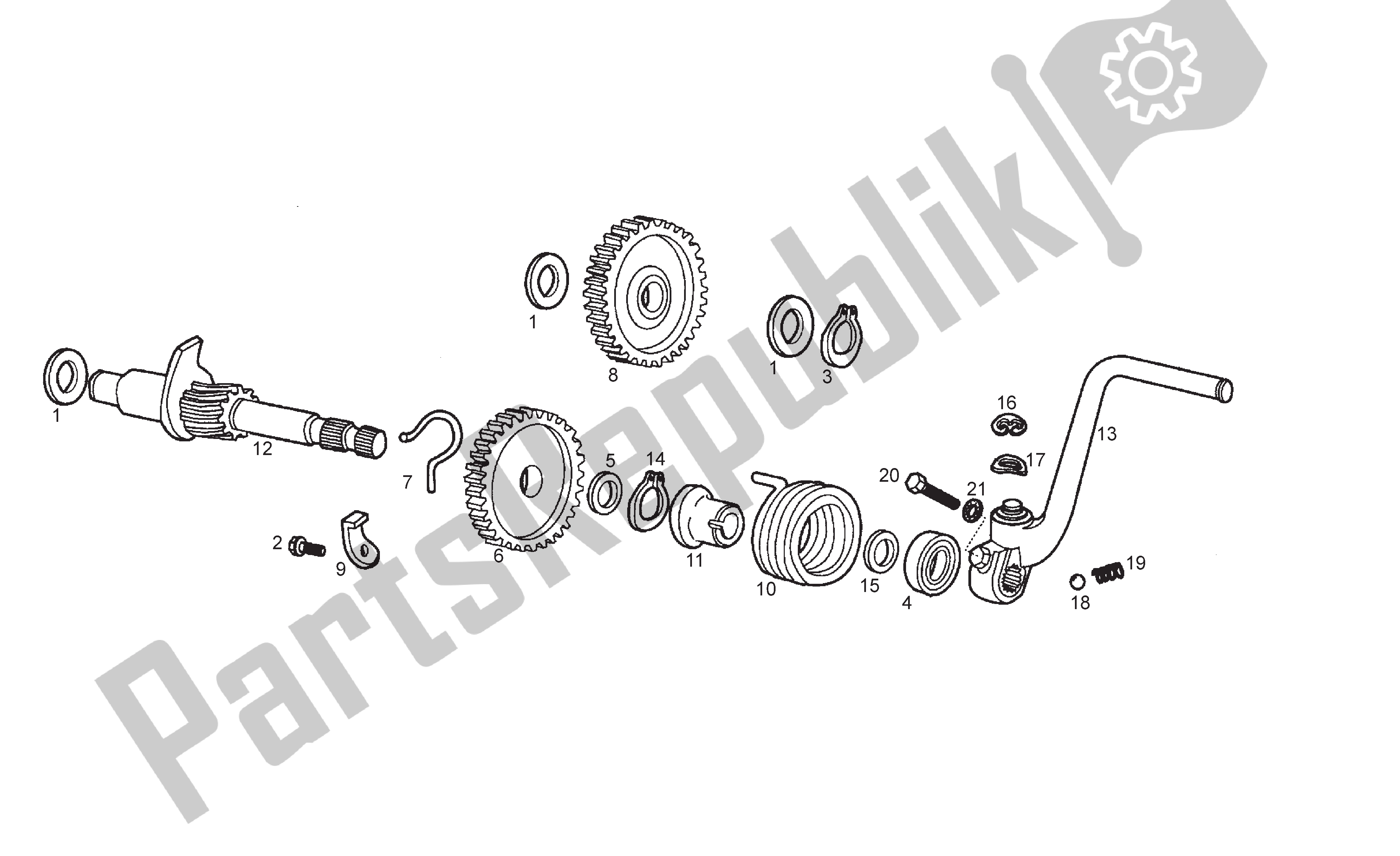 All parts for the Kickstarter of the Derbi Senda SM 50 2004