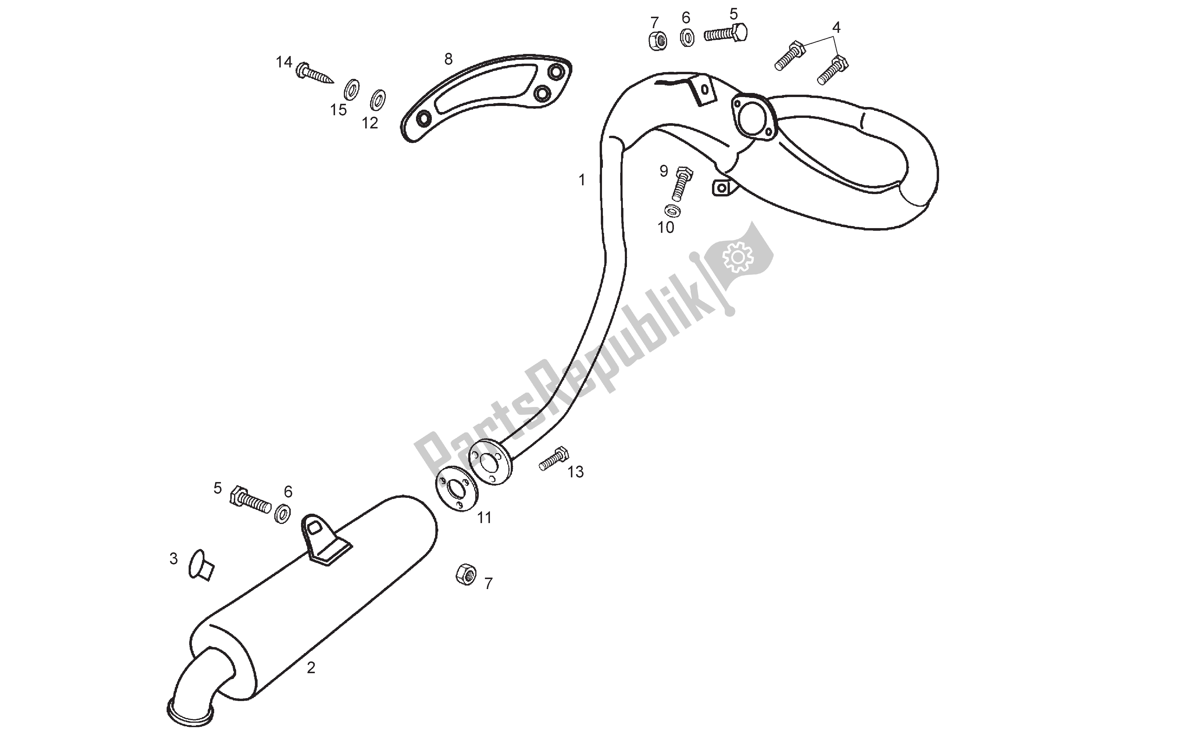 All parts for the Exhaust Pipe And Muffler of the Derbi Senda SM 50 2004