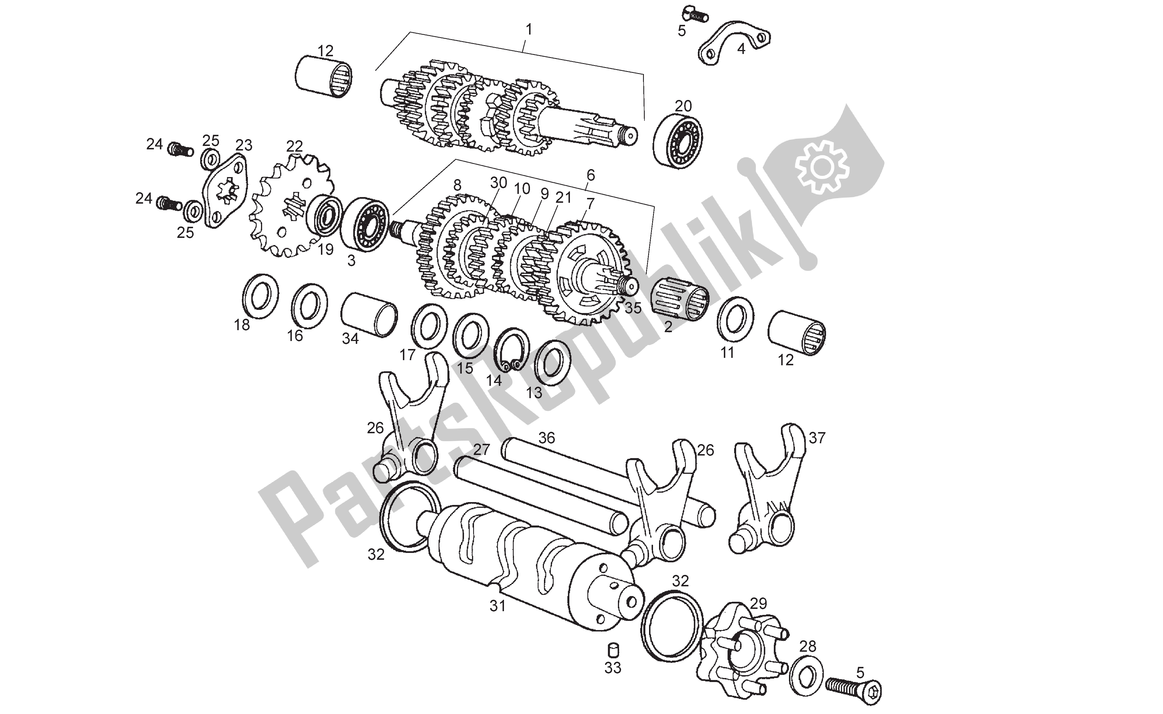 All parts for the Driveshaft of the Derbi Senda R 50 2005
